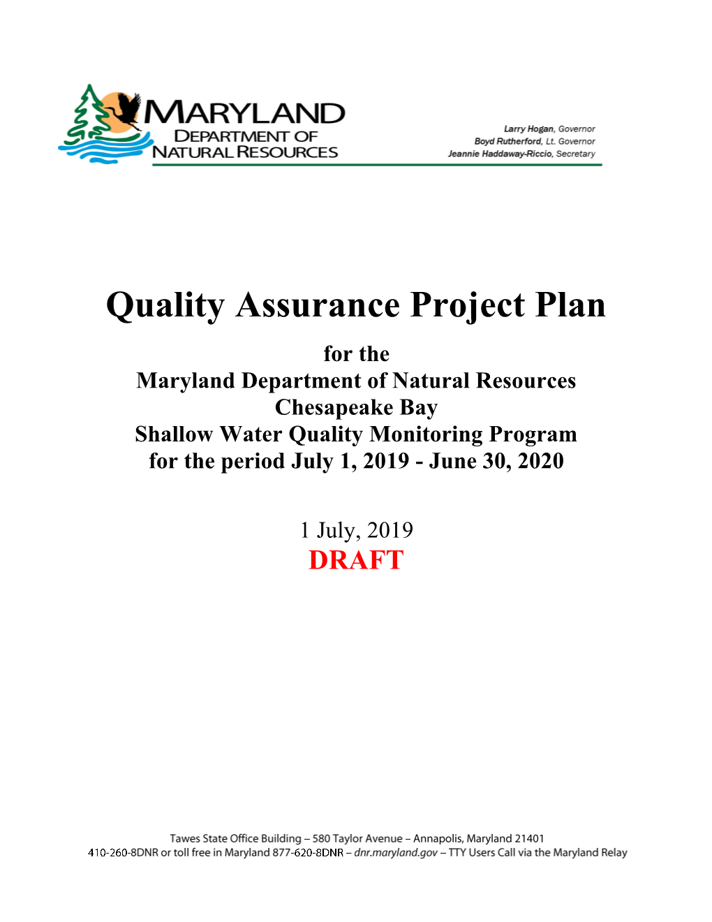 Quality Assurance Project Plan