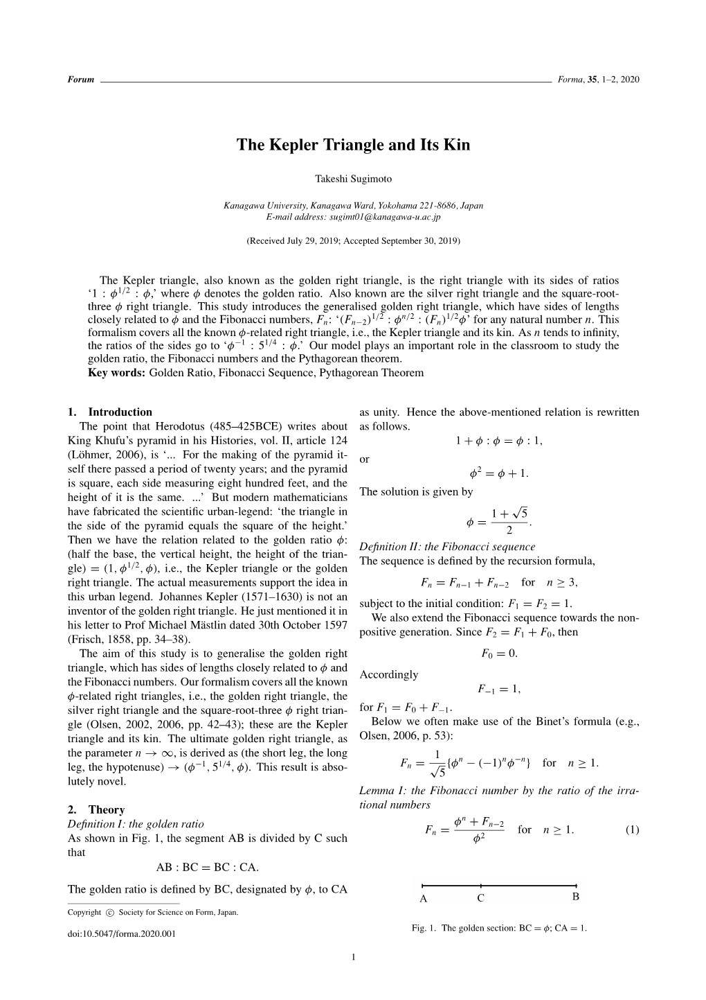 The Kepler Triangle and Its Kin