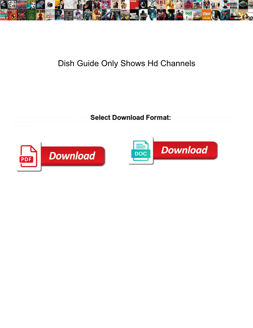 Dish Guide Only Shows Hd Channels