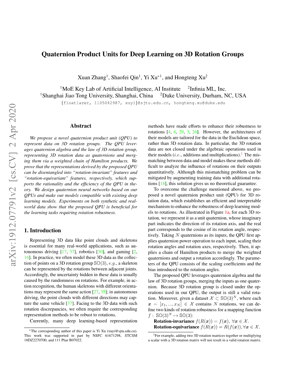 Quaternion Product Units for Deep Learning on 3D Rotation Groups