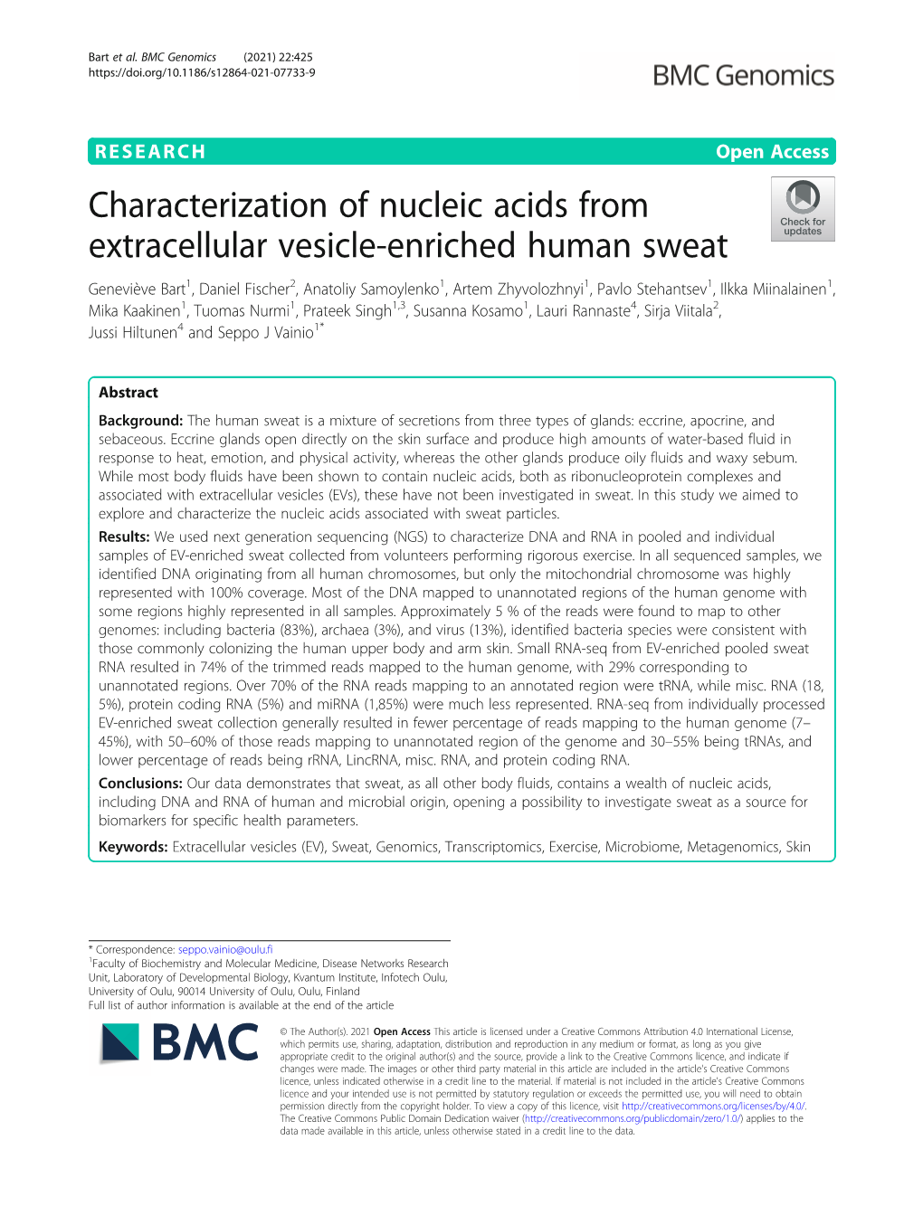 Characterization of Nucleic Acids from Extracellular Vesicle-Enriched