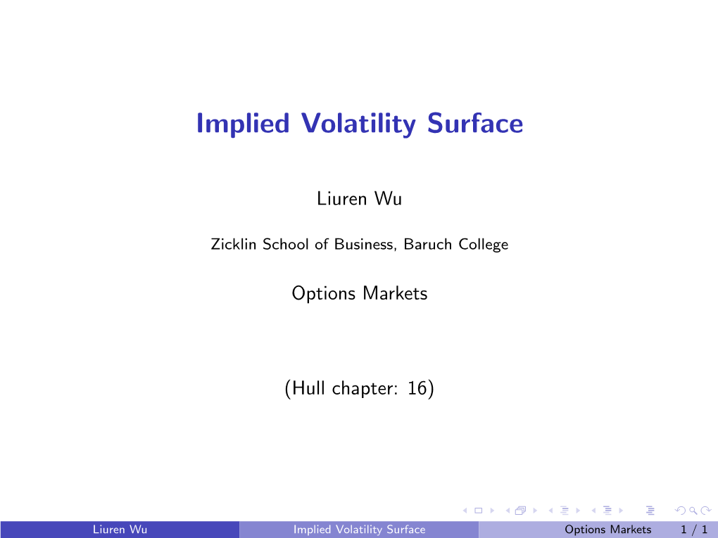 Option Implied Volatility Surface