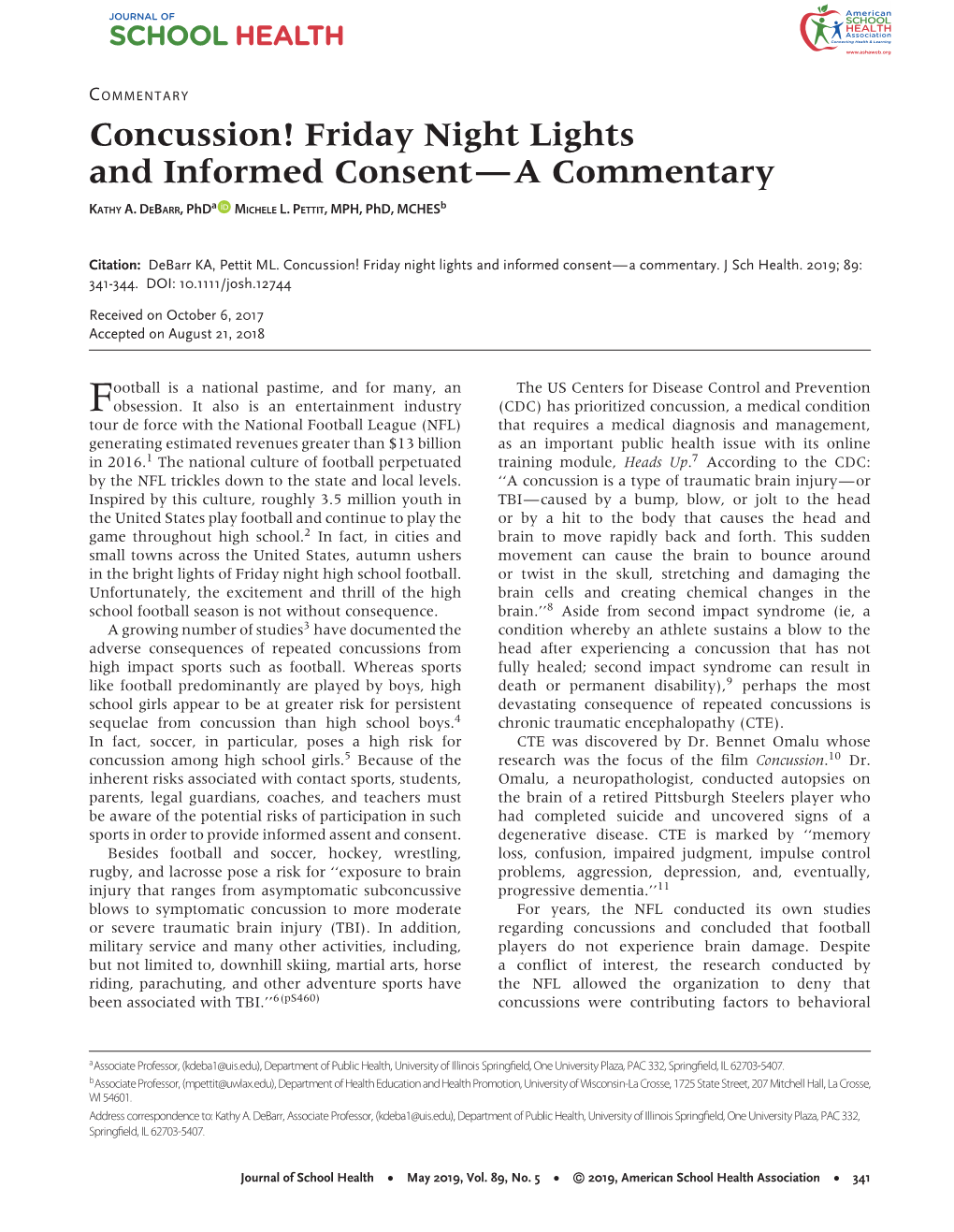 Concussion! Friday Night Lights and Informed Consent—A Commentary