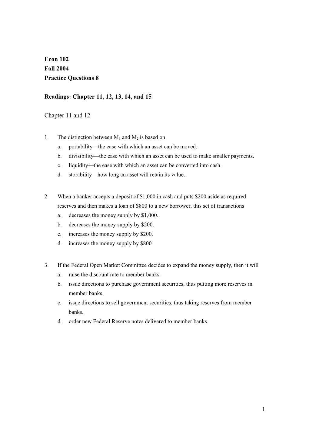 Practice Questions 8