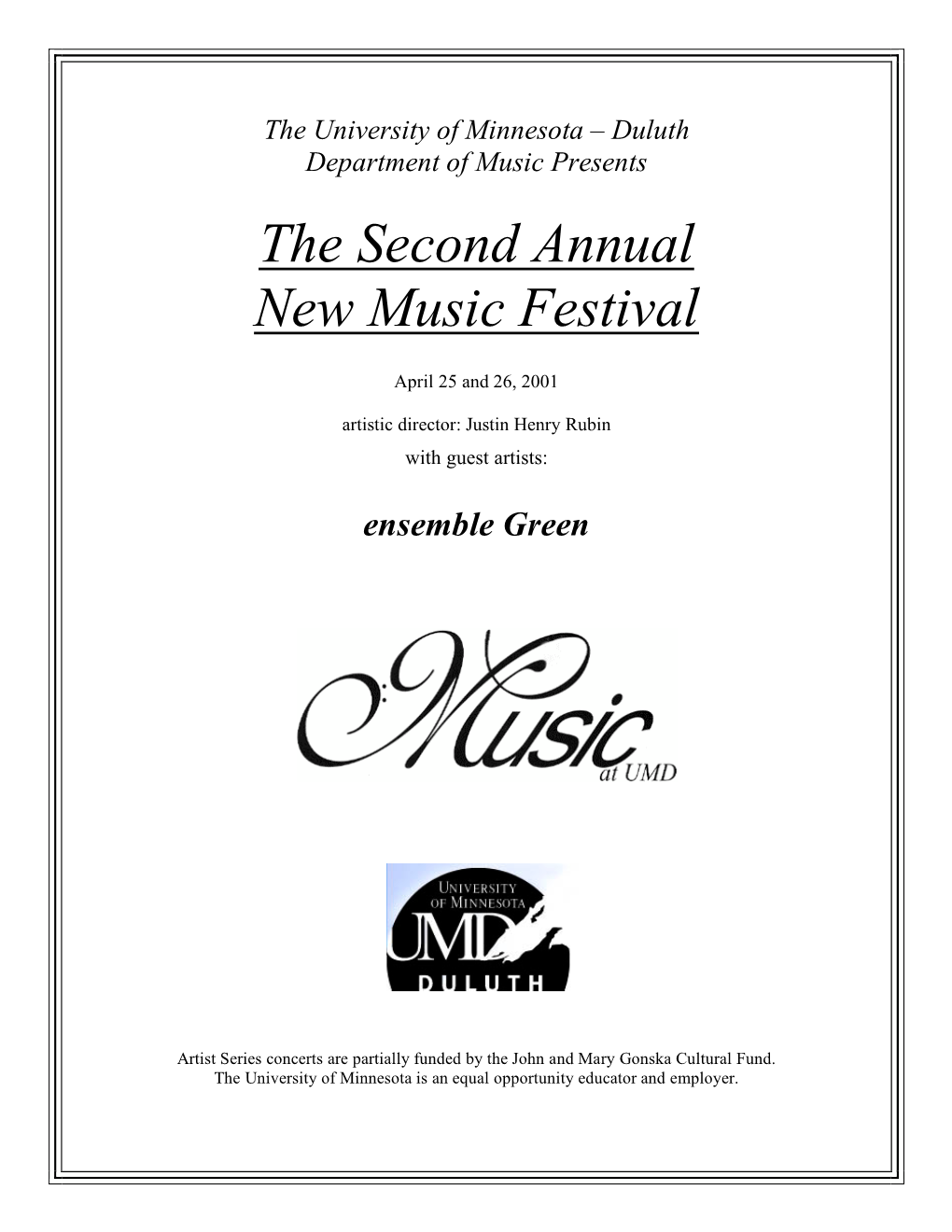 The Second Annual New Music Festival