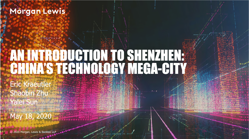 China's Technology Mega-City an Introduction to Shenzhen