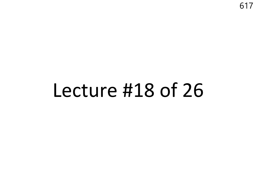 Lecture Notes 18
