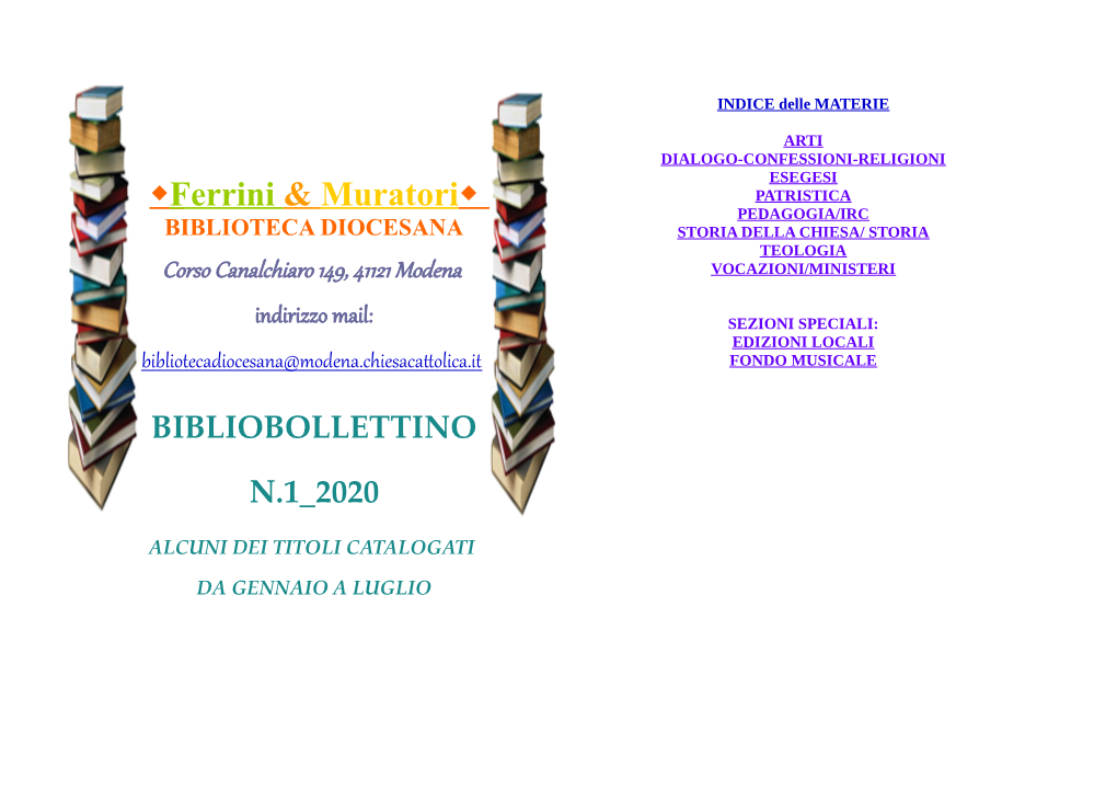 Bibliobollettino 1/2020