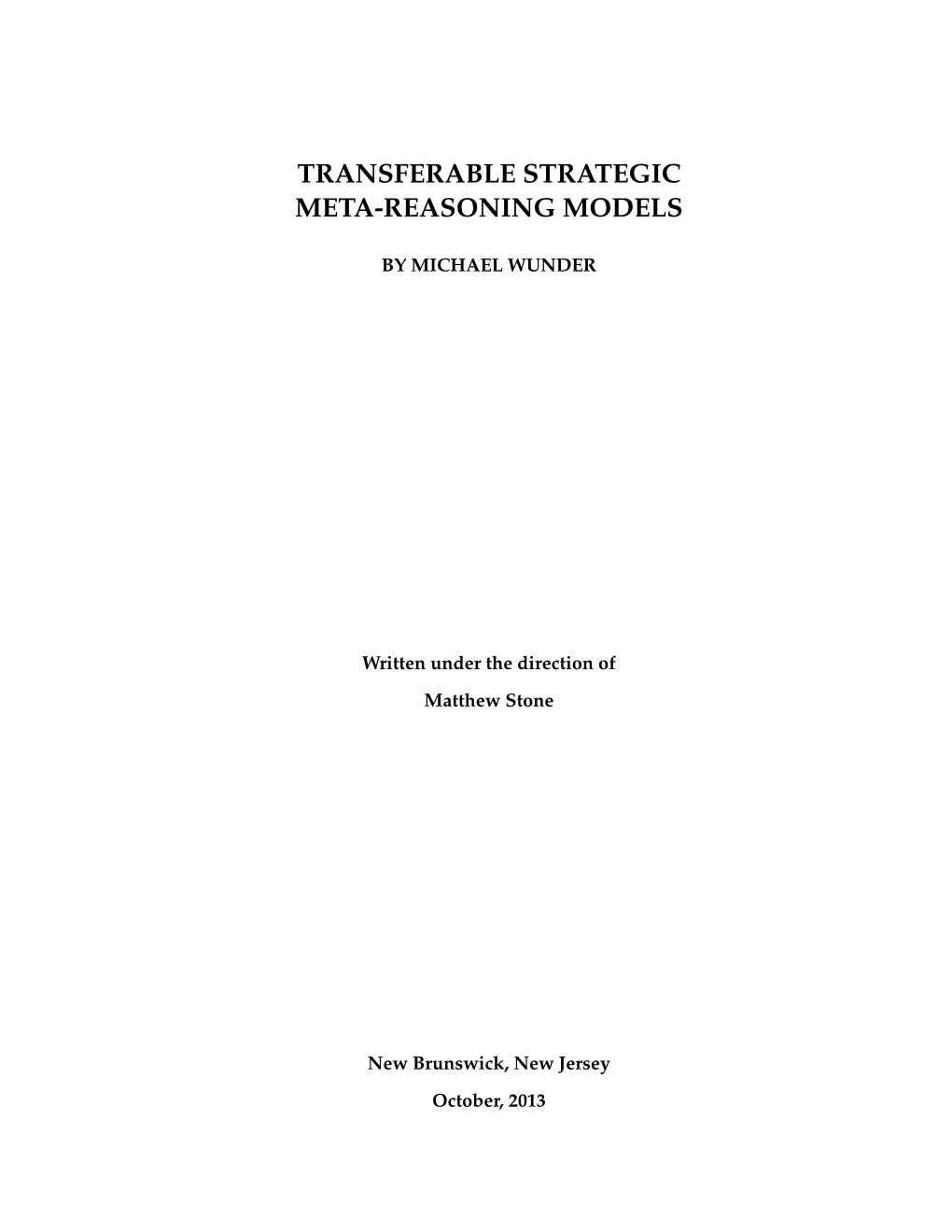 Transferable Strategic Meta-Reasoning Models