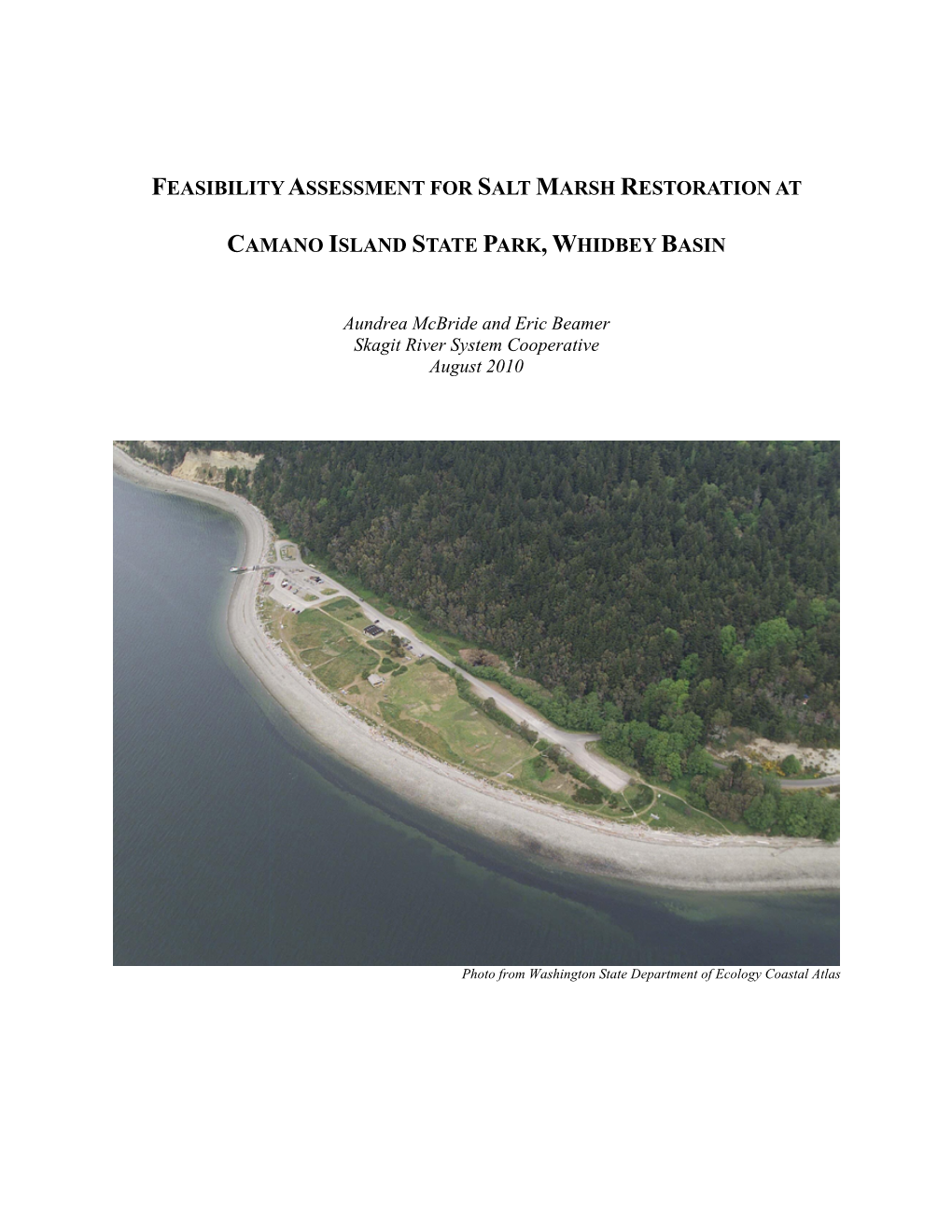 Feasibility Assessment for Salt Marsh Restoration at Camano Island State