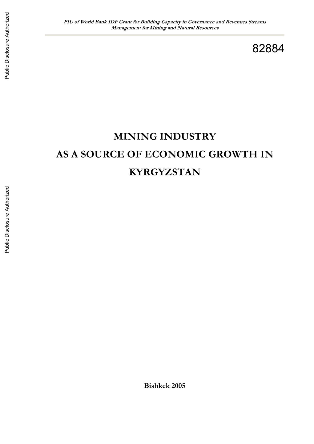 Mining Industry As a Source of Economic Growth in Kyrgyzstan