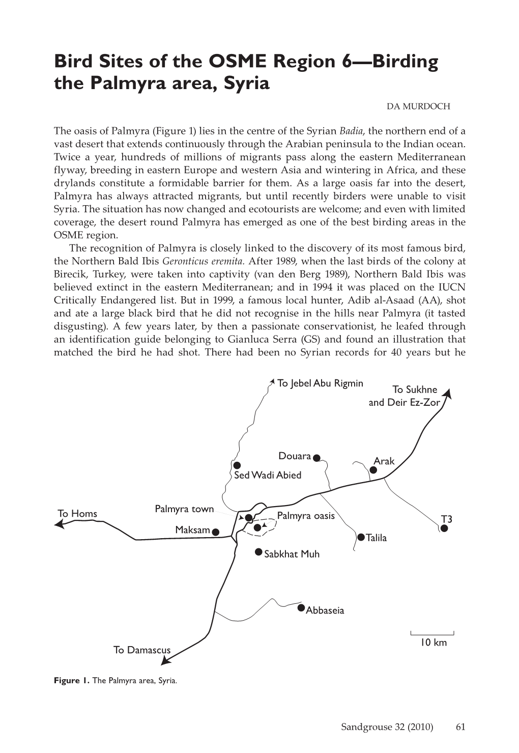 Bird Sites of the Osme Region 6—Birding the Palmyra Area, Syria DA MURDOCH