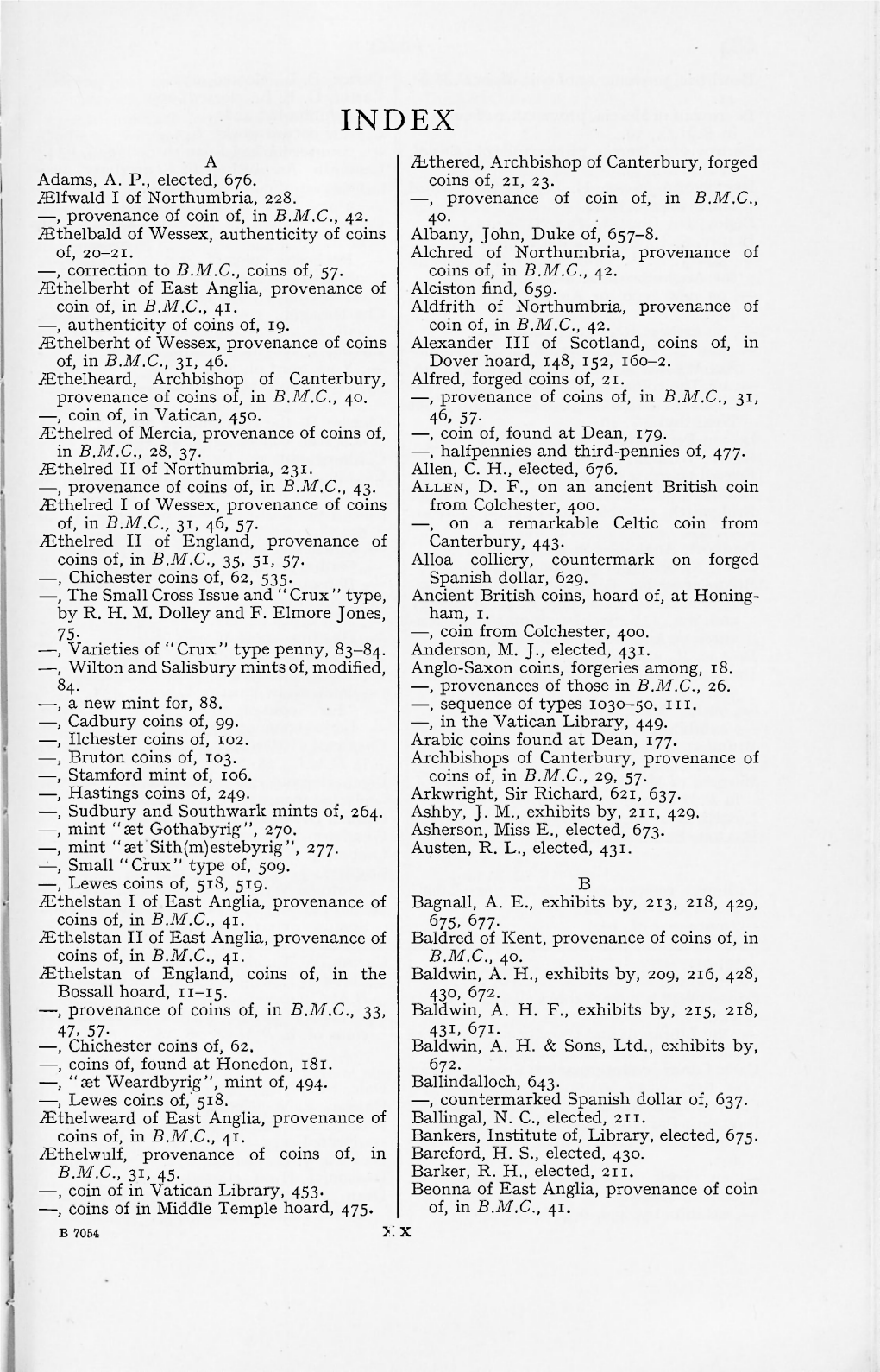 A Adams, A. P., Elected, 676. Ielfwald I of Northumbria, 228