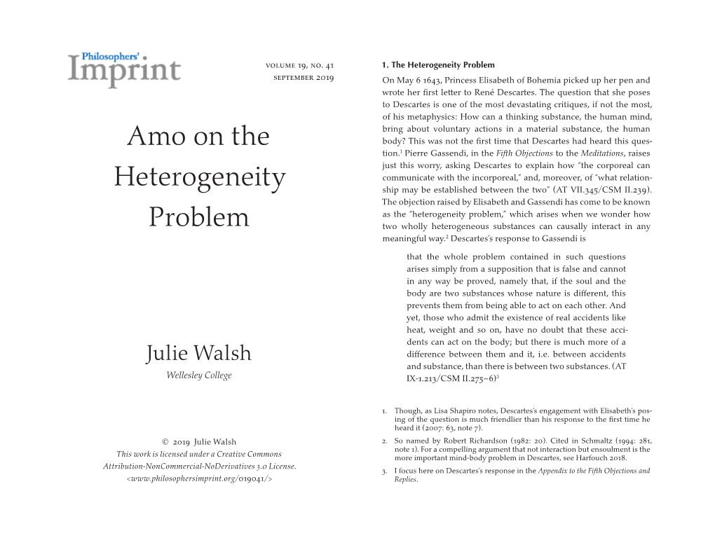 Amo on Theheterogeneity Problem