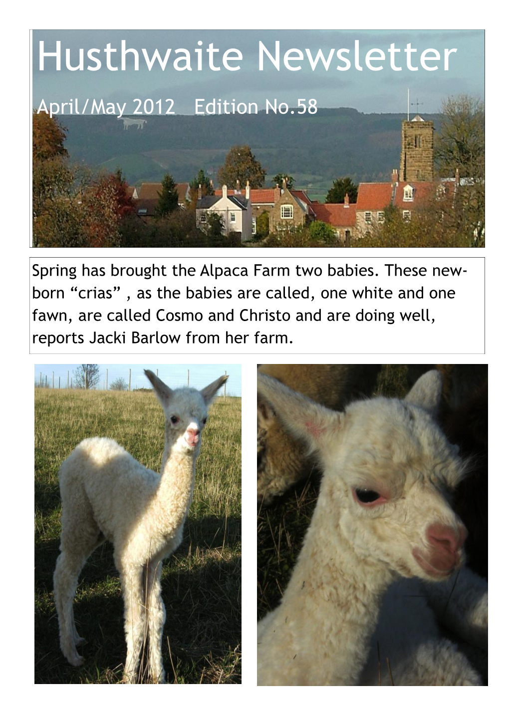 April 2012 Newsletter