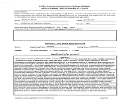 Collin County Community College District APPLICATION for SABBATICALLEAVE