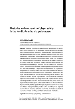 Rhetorics and Mechanics of Player Safety in the Nordic-American Larp