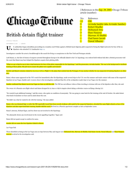 British Detain Flight Trainer - Chicago Tribune