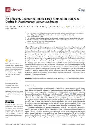 An Efficient, Counter-Selection-Based Method for Prophage Curing In
