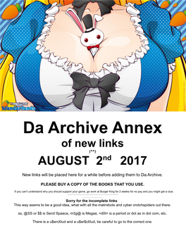 Da Archive Annex of New Links (^^) AUGUST 2Nd 2017
