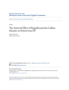 The Antiviral Effect of Epigallocatechin Gallate-Stearate on Enterovirus-69" (2017)