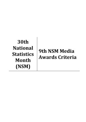 NSM Media Statistics Awards Criteria Month (NSM)
