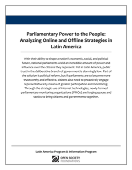 Parliamentary Power to the People: Analyzing Online and Offline Strategies in Latin America