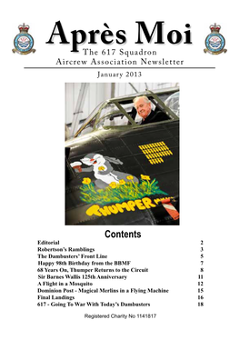 Aprèsthe 617 Squadron Moi Aircrew Association Newsletter January 2013