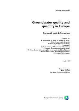 Groundwater Quality and Quantity in Europe