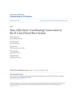 Coordinating Conservation in the St. Clair-Detroit River System Steven Francoeur Eastern Michigan University