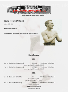 Fight Record Young Joseph
