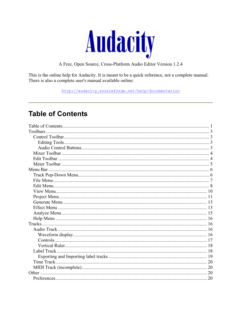 Audacity Manual.Pdf