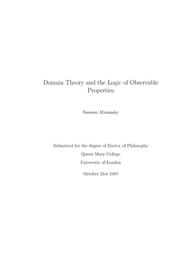 Domain Theory and the Logic of Observable Properties