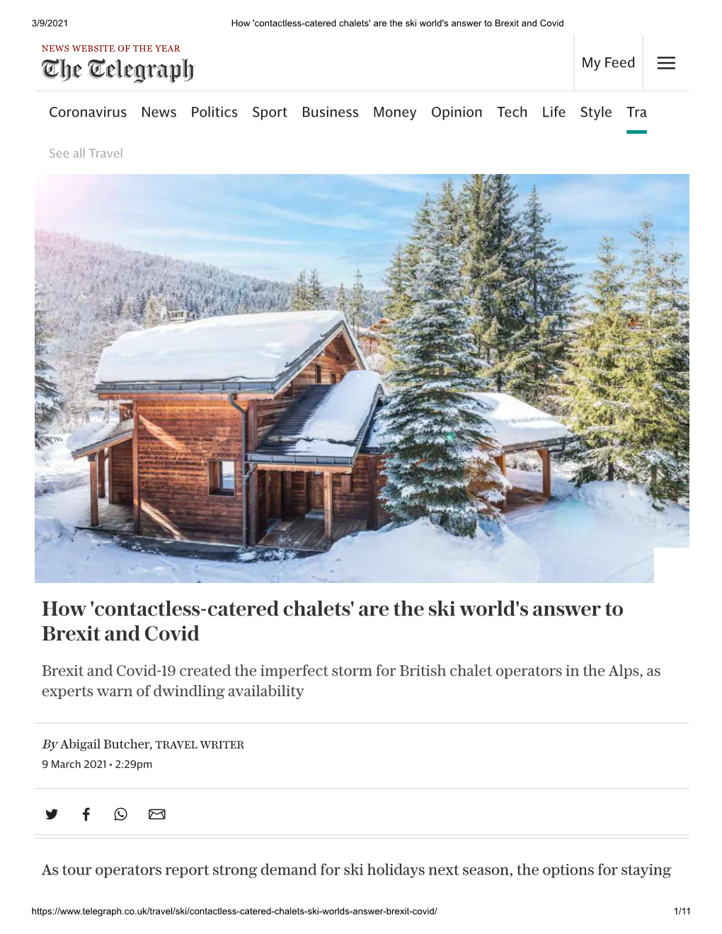 How 'Contactless-Catered Chalets' Are the Ski World's Answer to Brexit and Covid