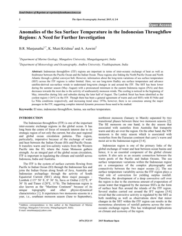 Sea Surface Temperature Changes at the Indonesian Throughflow Region