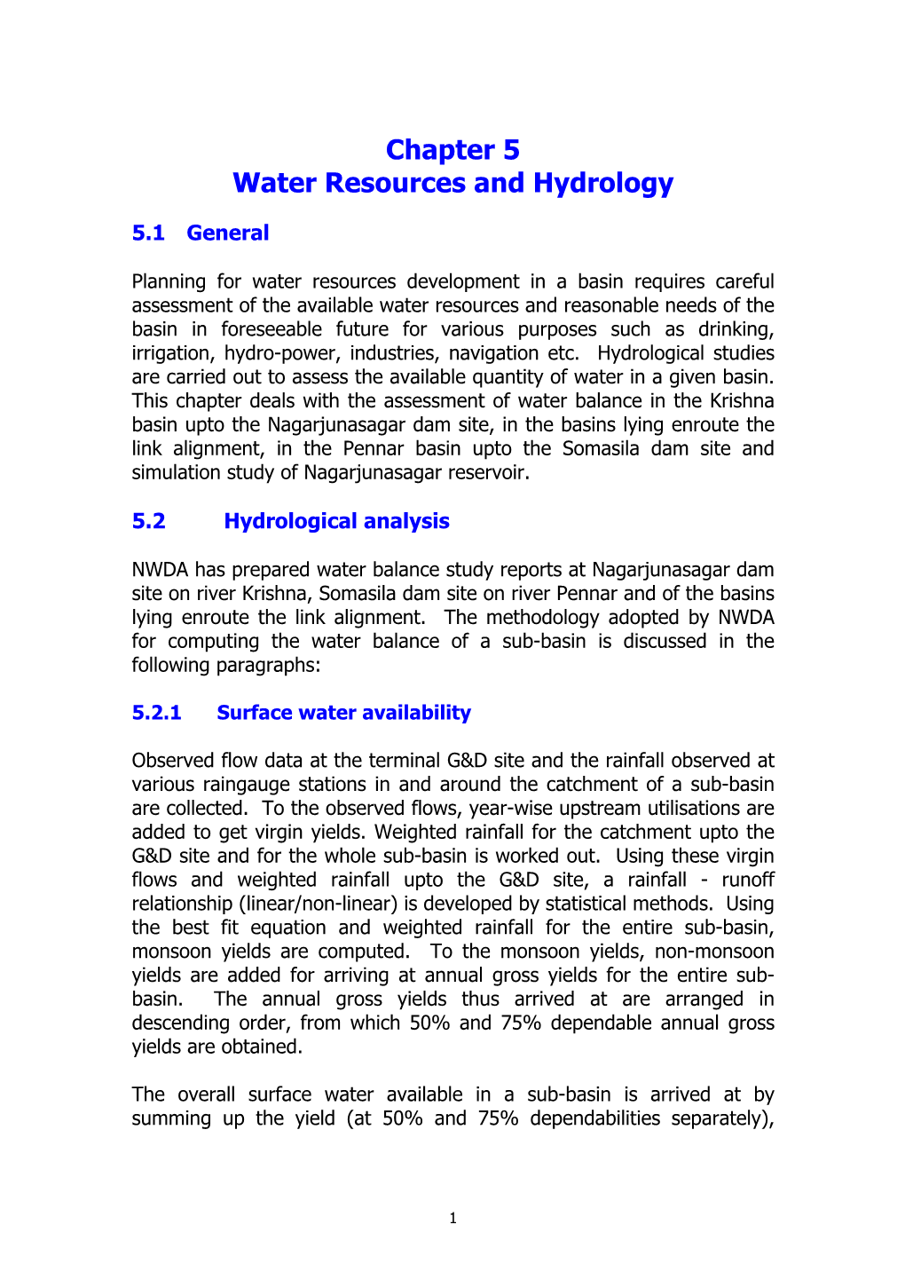 Chapter 5 Water Resources and Hydrology