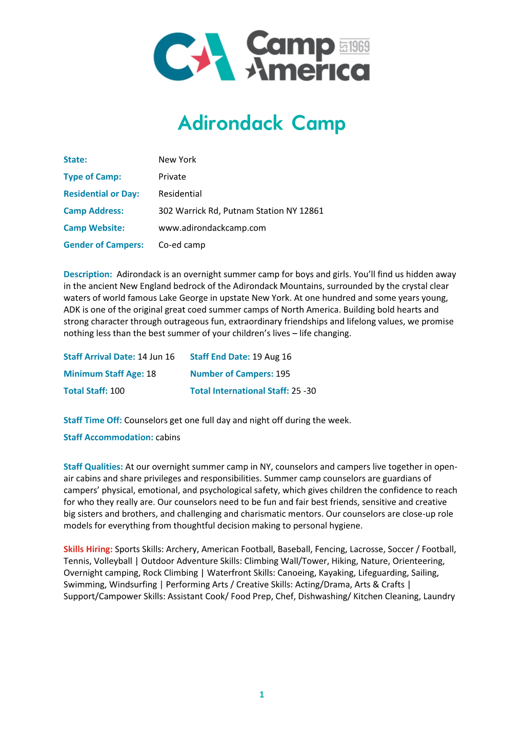 Adirondack Camp