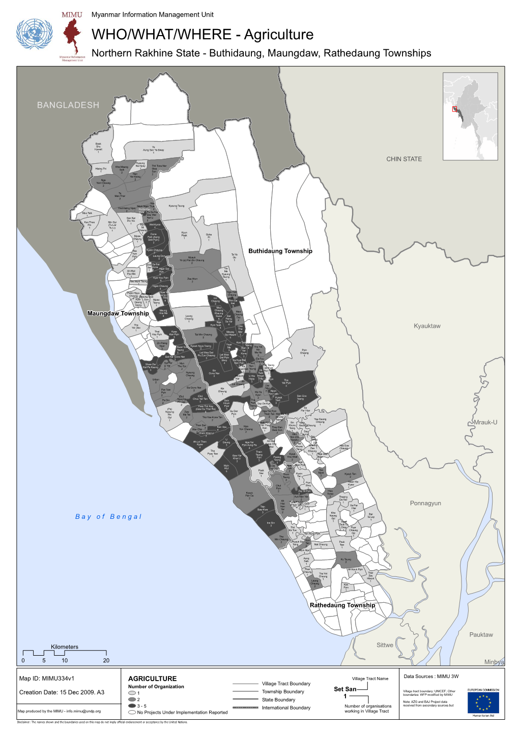 WHO/WHAT/WHERE - Agriculture Northern Rakhine State - Buthidaung, Maungdaw, Rathedaung Townships