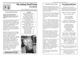 The Anthony Powell Society the Anthony Powell Society Registered Charity No