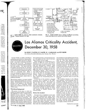 Los Alamos Criticality Accident, December 30, 1958