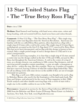 The “True Betsy Ross Flag”