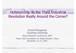 Outsourcing: Is the Third Industrial Revolution Really Around the Corner?
