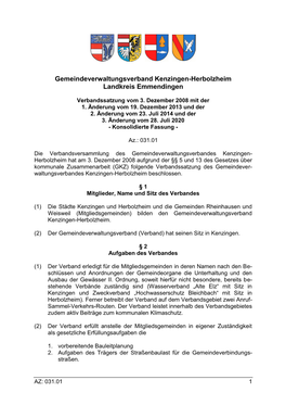 Gemeindeverwaltungsverband Kenzingen-Herbolzheim Landkreis Emmendingen