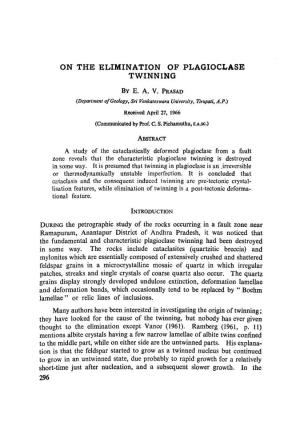 On the Elimination of Plagioclase Twinning