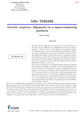 Msc THESIS Genetic Sequence Alignment on a Supercomputing Platform
