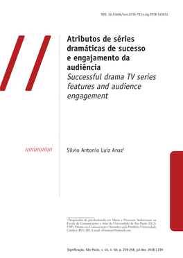 Atributos De Séries Dramáticas De Sucesso E Engajamento Da Audiência Successful Drama TV Series // Features and Audience Engagement