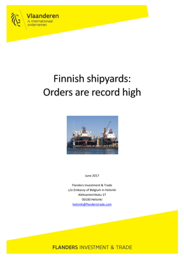 Finnish Shipyards: Orders Are Record High