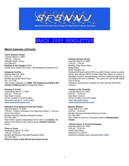 March 2009 Newsletter