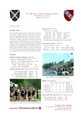 St Catherine's College Rowing Society