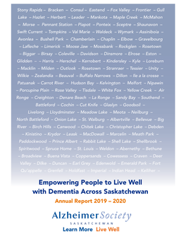 Empowering People to Live Well with Dementia Across Saskatchewan Annual Report 2019 – 2020